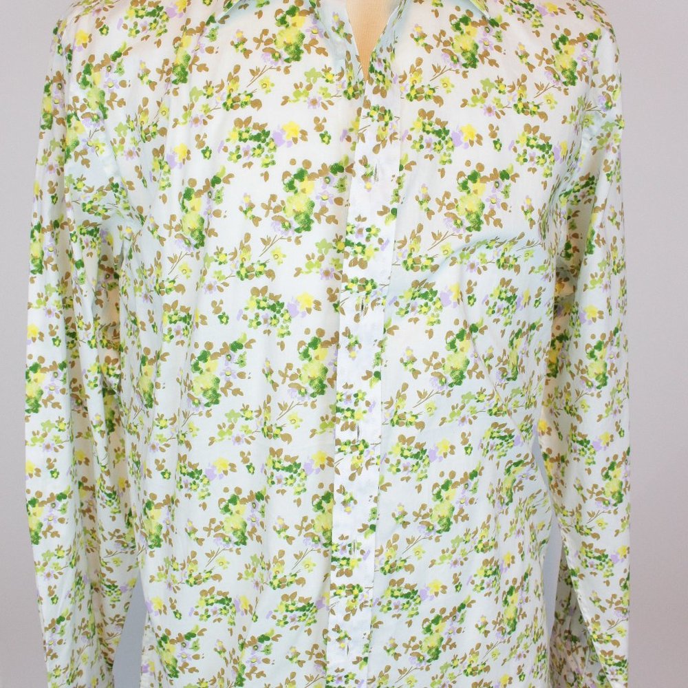 Sacks Fifth Ave. Long-Sleeve Floral Print Button Down Shirt L Large NWT